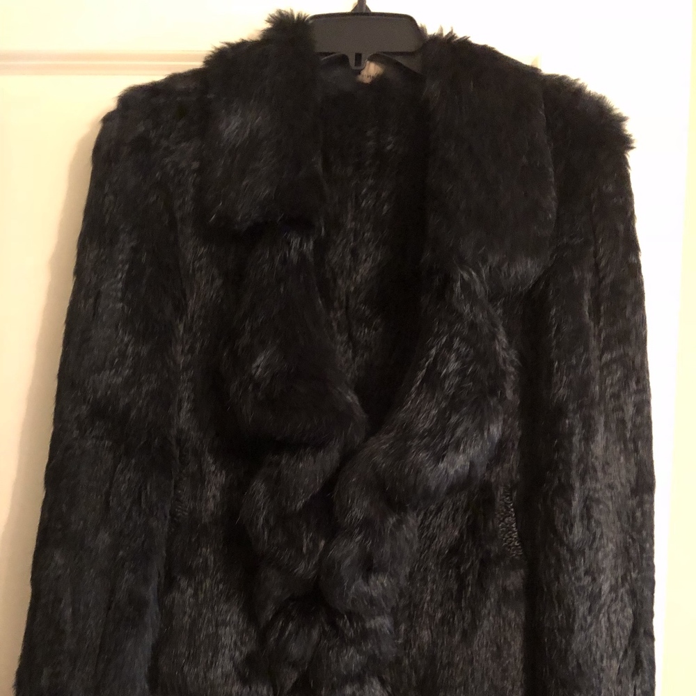 State & Lake 100% Rabbit Fur Jacket Black Size S